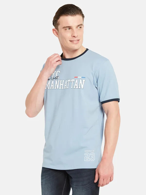 Octave Round Neck Typography Printed Cotton T-Shirt