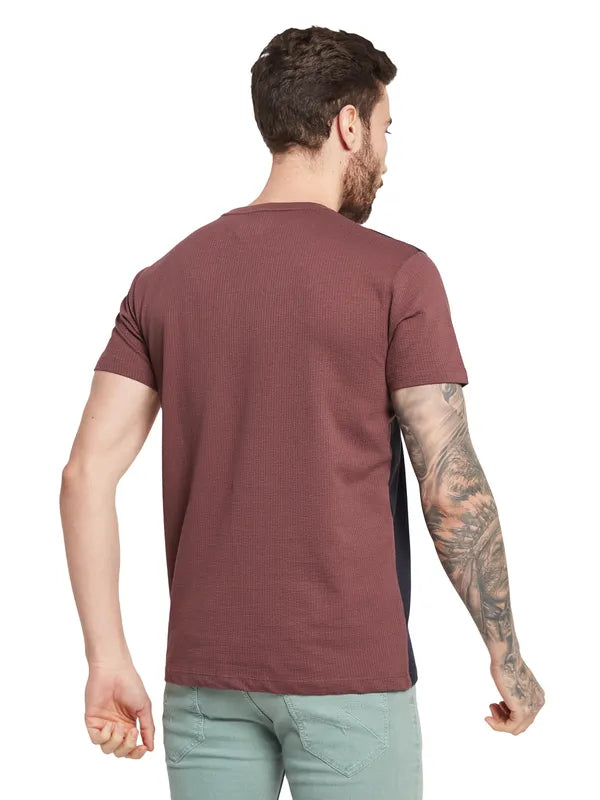 Octave Men Colourblocked Round Neck T-Shirt