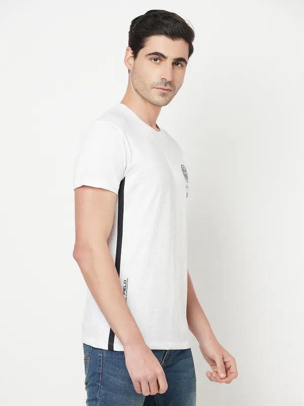 Octave Men White Solid T-Shirt