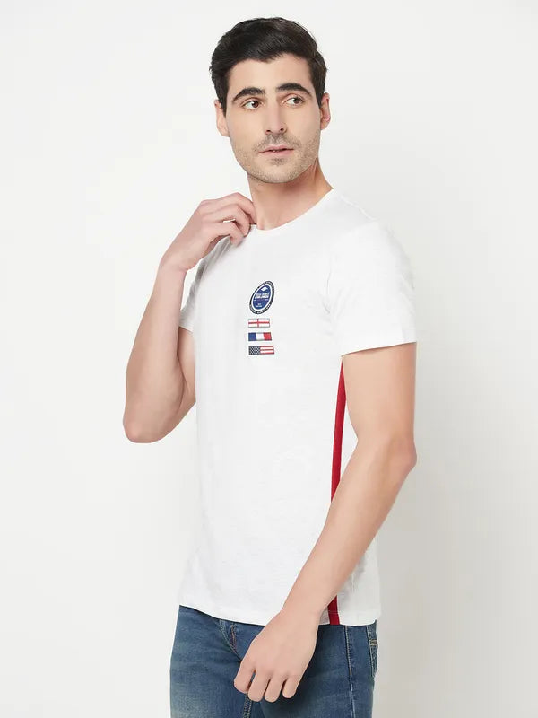 Octave Men White Solid T-Shirt