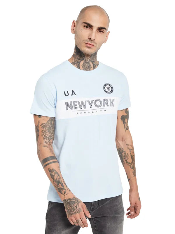 Octave Typography Printed Round Neck Cotton T-Shirt