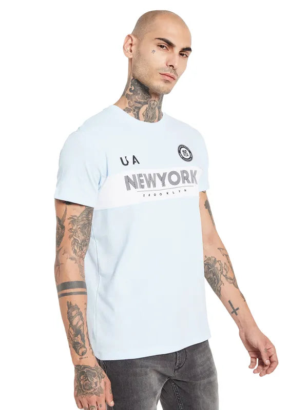Octave Typography Printed Round Neck Cotton T-Shirt