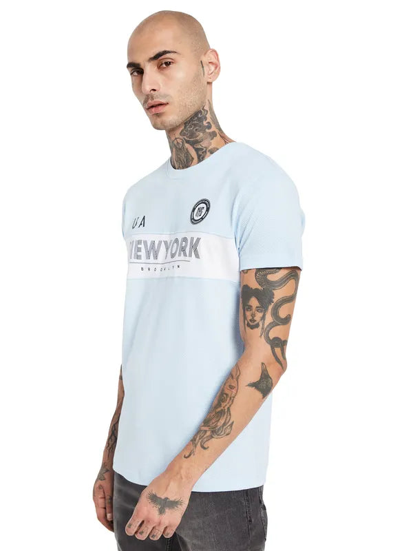 Octave Typography Printed Round Neck Cotton T-Shirt