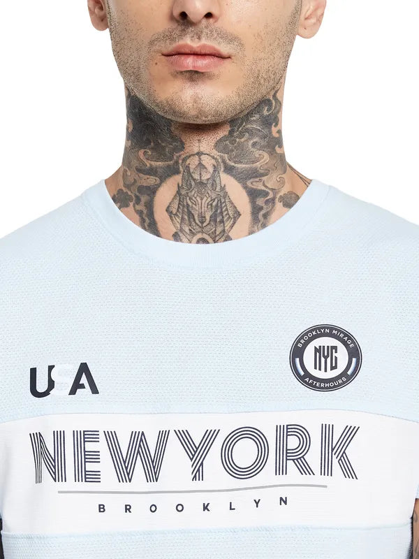 Octave Typography Printed Round Neck Cotton T-Shirt