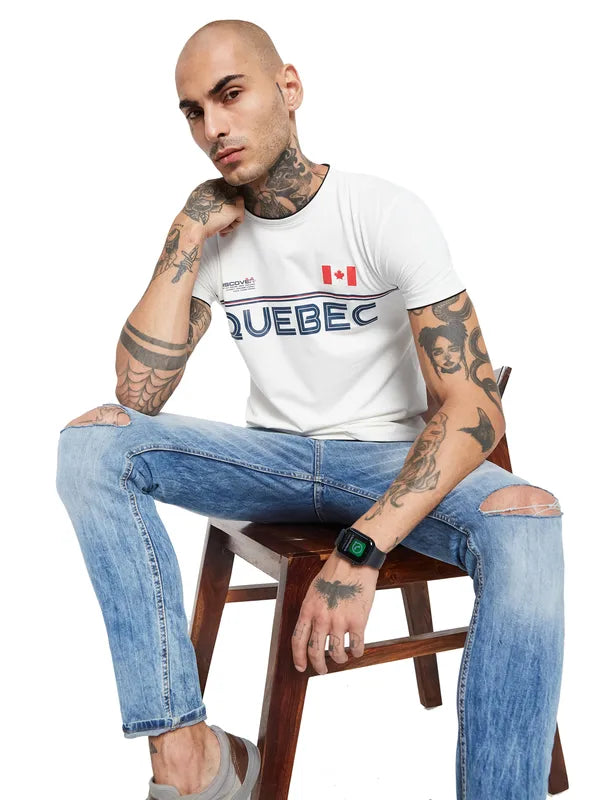 Octave Typography Printed Cotton T-Shirt