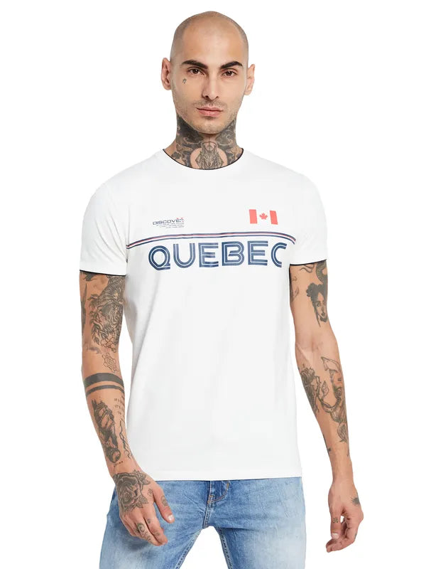 Octave Typography Printed Cotton T-Shirt