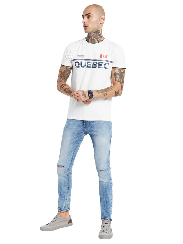 Octave Typography Printed Cotton T-Shirt