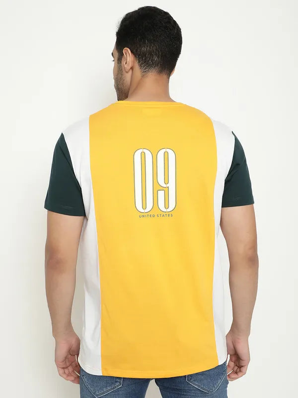 Octave Typography Printed Round Neck Cotton T-Shirt