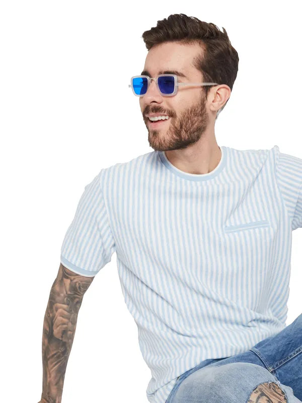 Octave Men Striped Round Neck T-Shirt