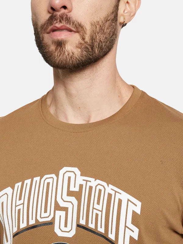 Octave Graphic Printed Round Neck Short Sleeves Cotton T-Shirt