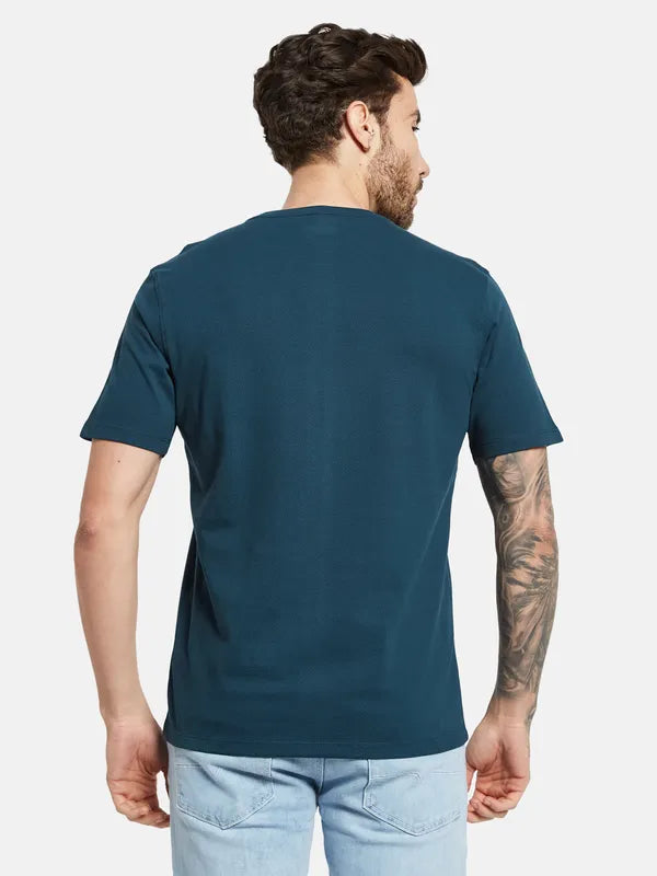 Octave Typography Printed Round Neck Cotton T-Shirt