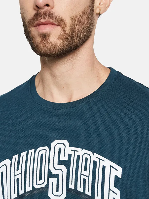 Octave Typography Printed Round Neck Cotton T-Shirt