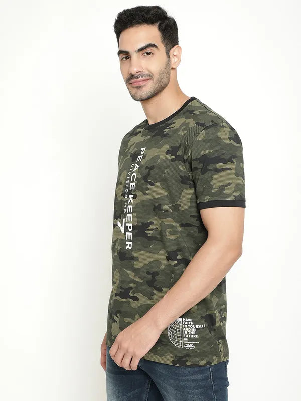 Octave Camouflage Printed Cotton T-Shirt
