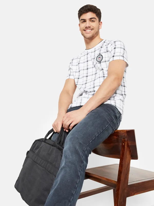 United States Check Print T-Shirt