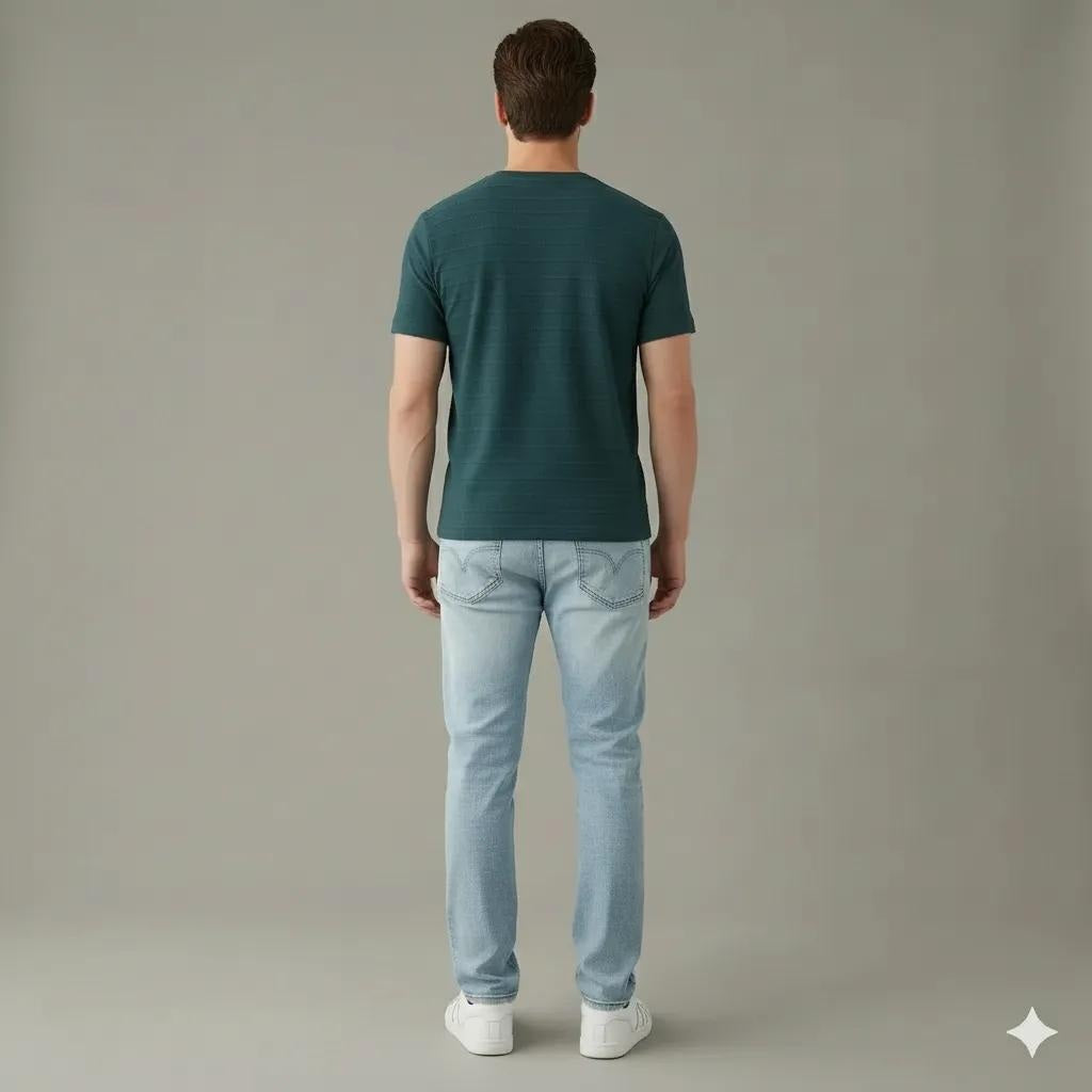 Men Round Neck Solid T-shirt
