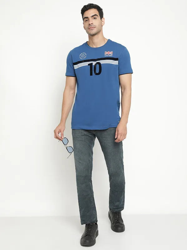 Octave Typography Printed Round Neck Cotton T-Shirt