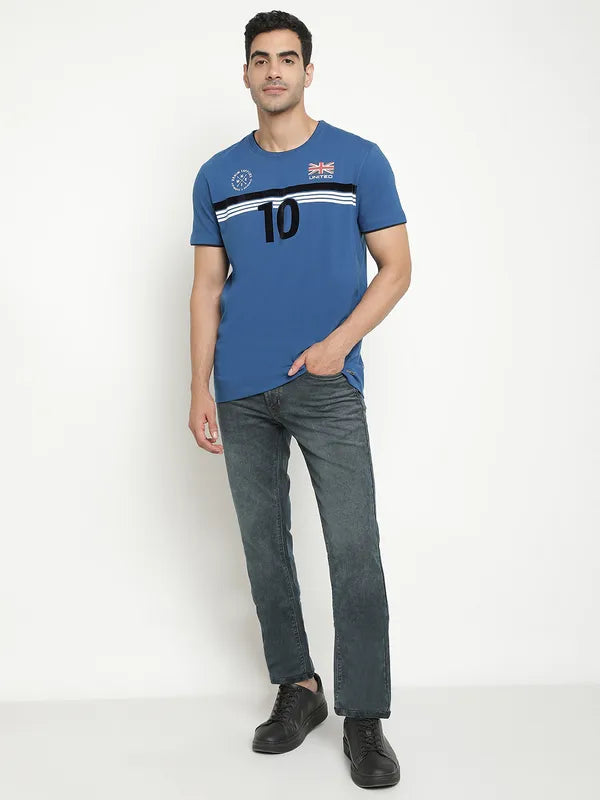 Octave Typography Printed Round Neck Cotton T-Shirt