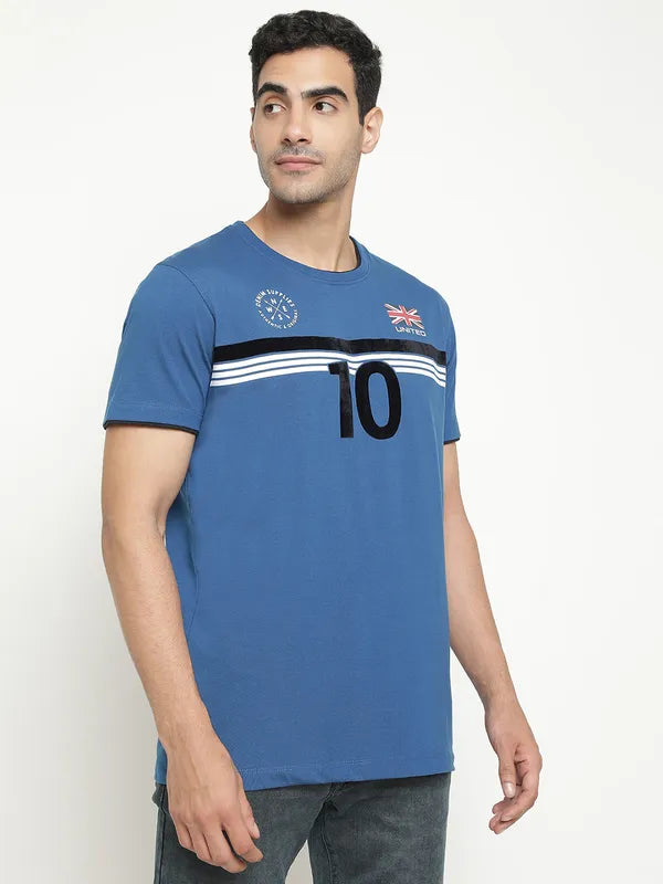 Octave Typography Printed Round Neck Cotton T-Shirt