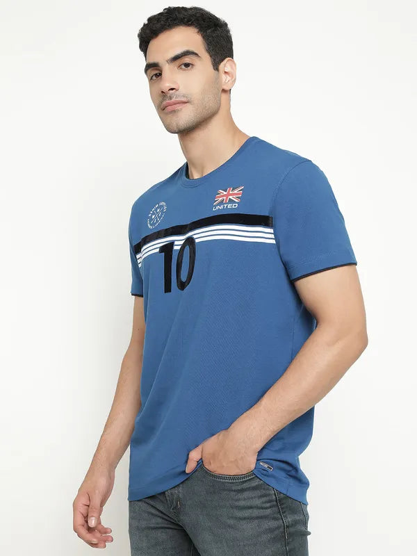 Octave Typography Printed Round Neck Cotton T-Shirt