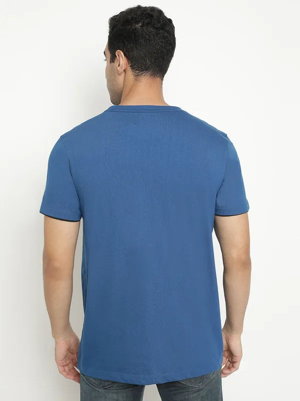 Octave Typography Printed Round Neck Cotton T-Shirt