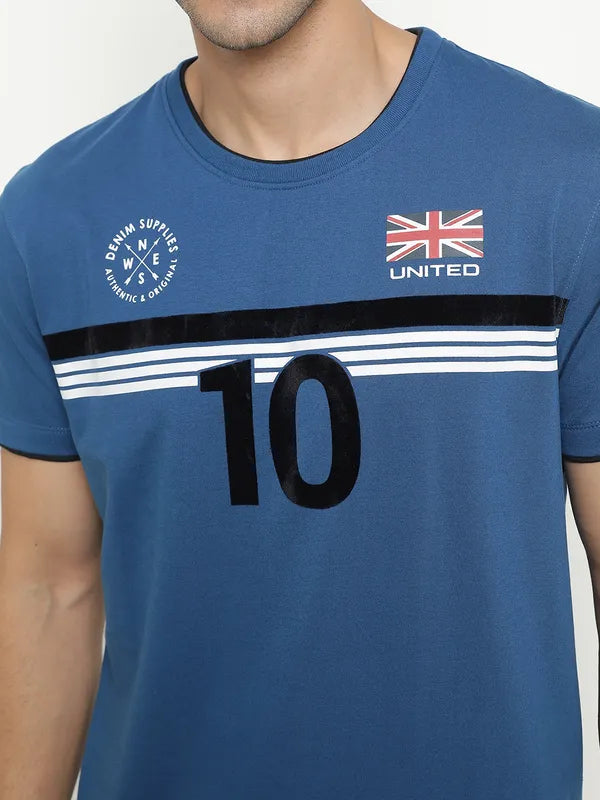 Octave Typography Printed Round Neck Cotton T-Shirt