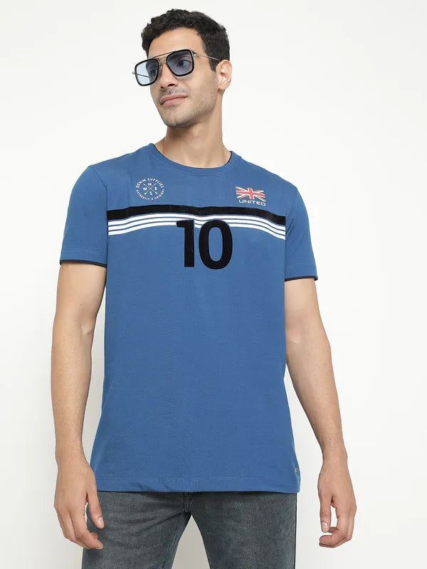 Octave Typography Printed Round Neck Cotton T-Shirt