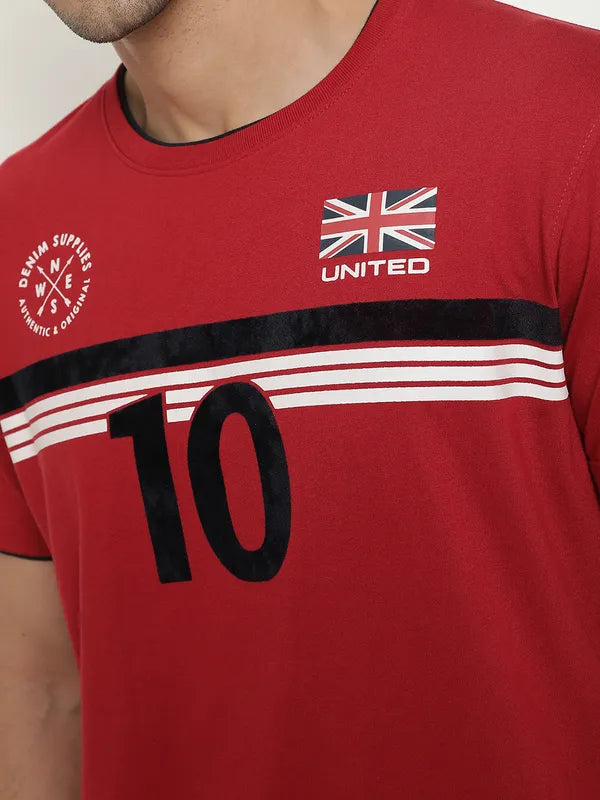 Octave Typography Printed Round Neck T-Shirt