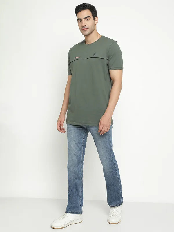 Octave Round Neck Short Sleeves Cotton T-Shirt