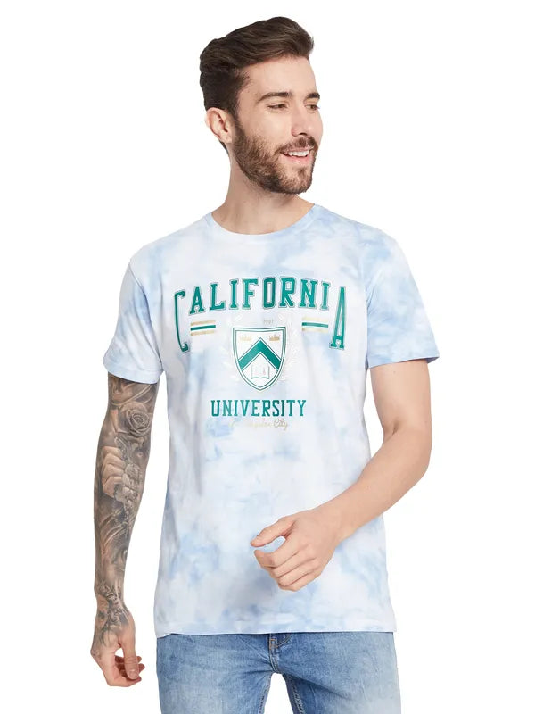 Octave Typography Dyed Round Neck Cotton T-Shirt