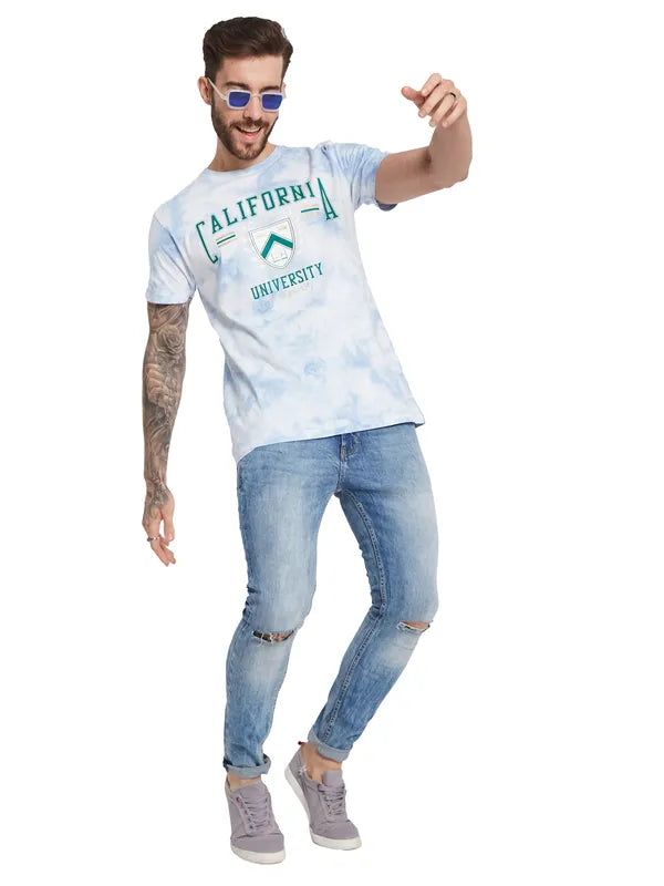 Octave Typography Dyed Round Neck Cotton T-Shirt