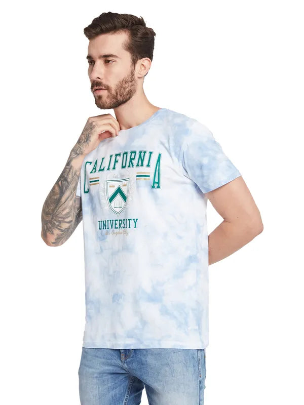 Octave Typography Dyed Round Neck Cotton T-Shirt