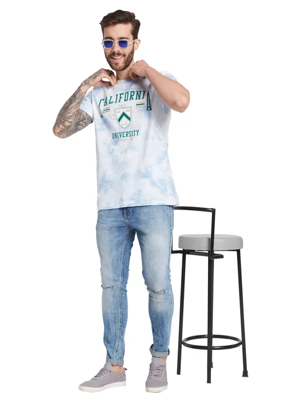 Octave Typography Dyed Round Neck Cotton T-Shirt