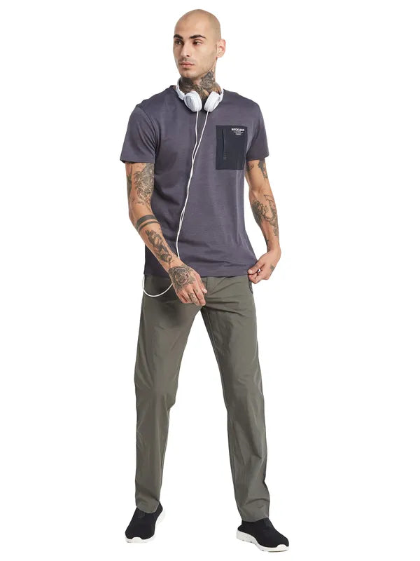 Octave Round Neck Pocket Detail Cotton T-Shirt