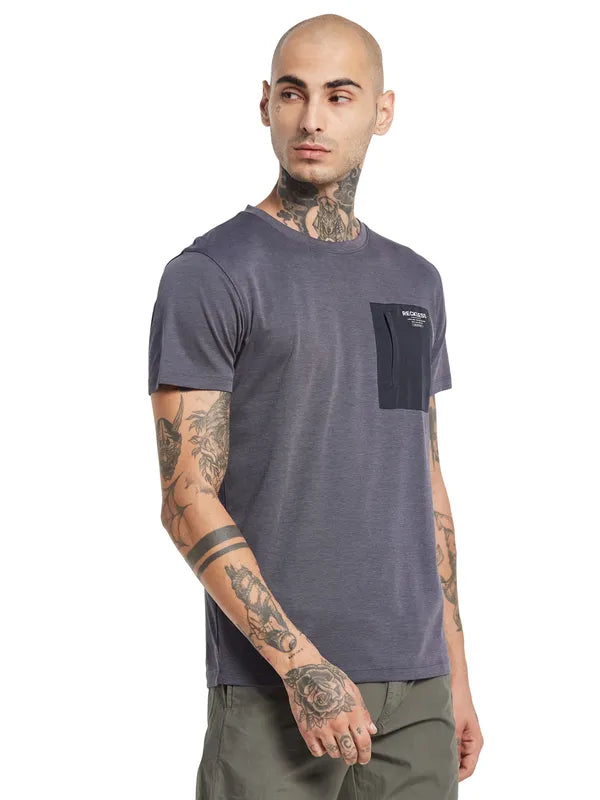 Octave Round Neck Pocket Detail Cotton T-Shirt
