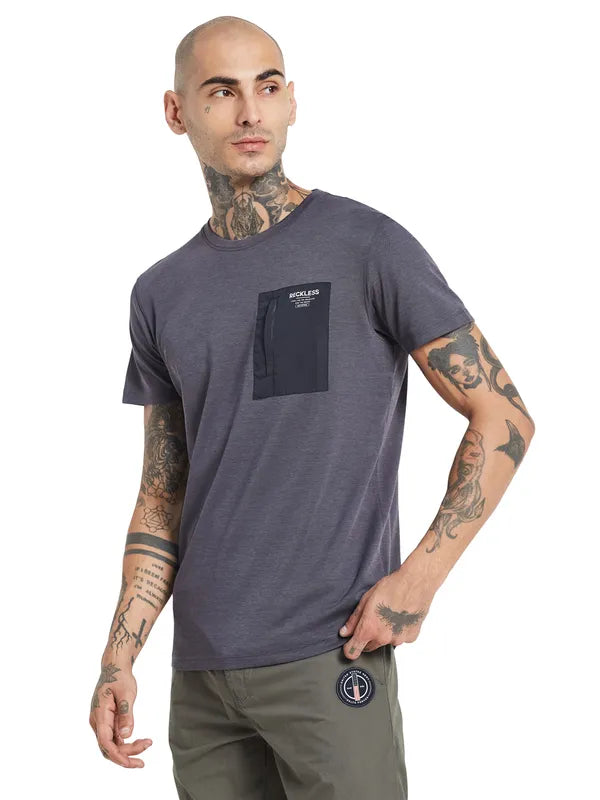 Octave Round Neck Pocket Detail Cotton T-Shirt