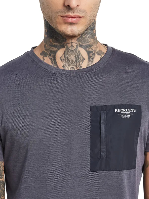 Octave Round Neck Pocket Detail Cotton T-Shirt
