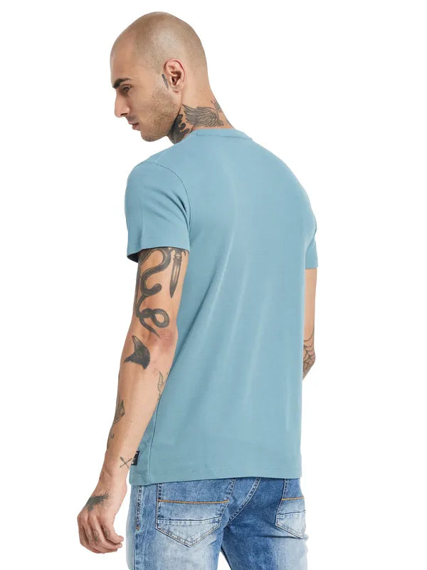 Octave Colorblocked Round Neck Cotton T-Shirt