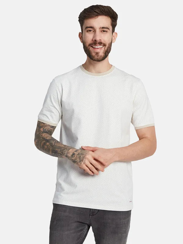 Octave Geometric Printed Cotton T-Shirt