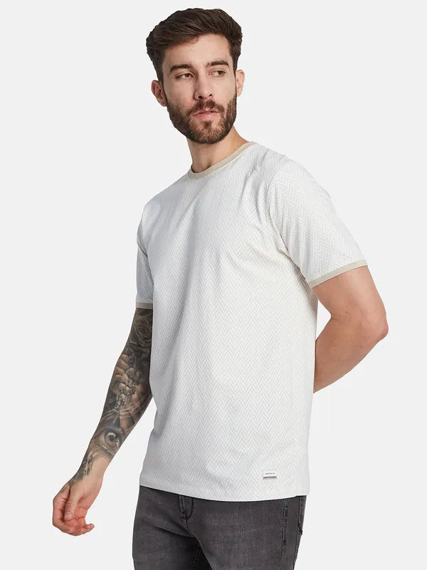 Octave Geometric Printed Cotton T-Shirt