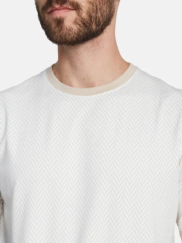 Octave Geometric Printed Cotton T-Shirt
