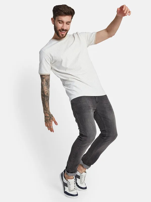 Octave Geometric Printed Cotton T-Shirt