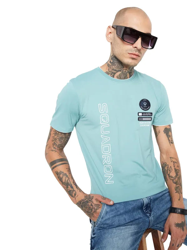 Octave Typography Printed Round Neck Cotton T-Shirt