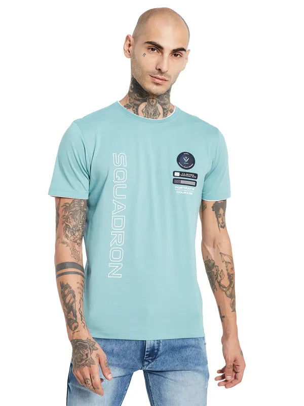Octave Typography Printed Round Neck Cotton T-Shirt