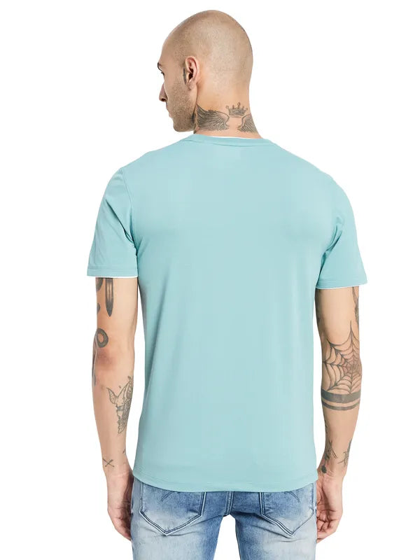 Octave Typography Printed Round Neck Cotton T-Shirt