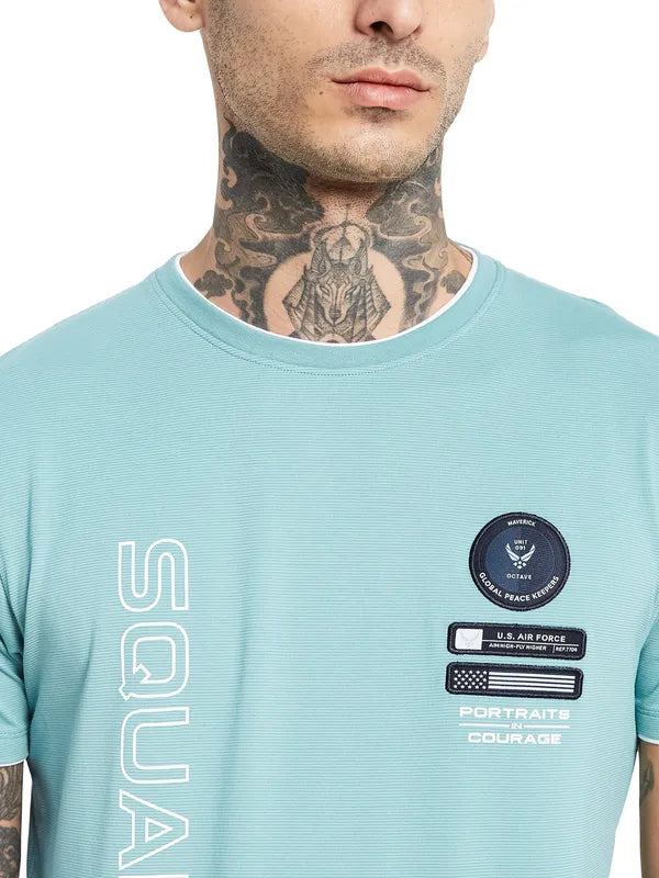 Octave Typography Printed Round Neck Cotton T-Shirt