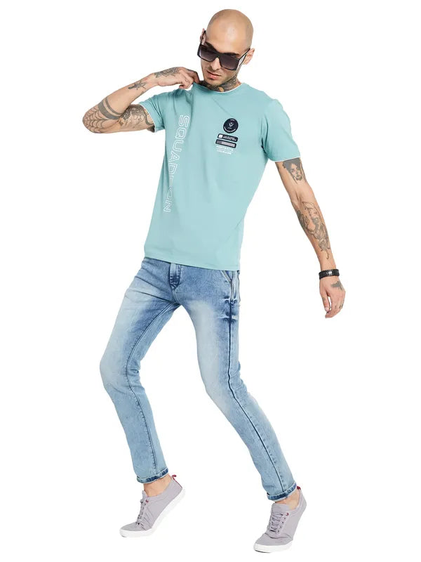 Octave Typography Printed Round Neck Cotton T-Shirt