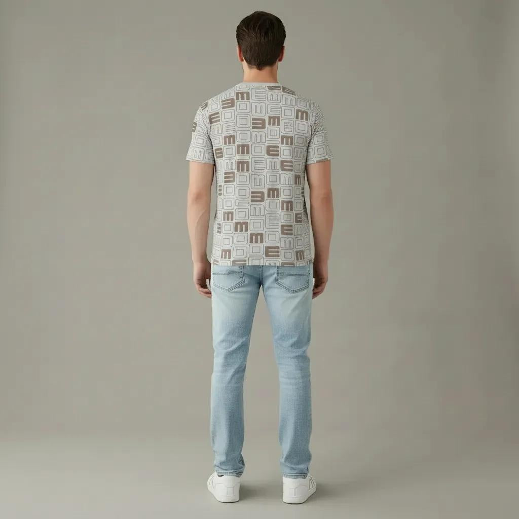 Men Round Neck Typography Printed T-shirt