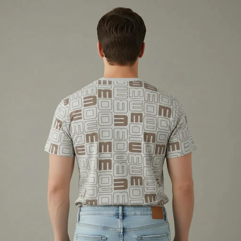 Men Round Neck Typography Printed T-shirt