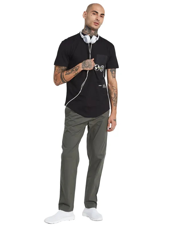 Octave Round Neck Pocket Detail Cotton T-Shirt