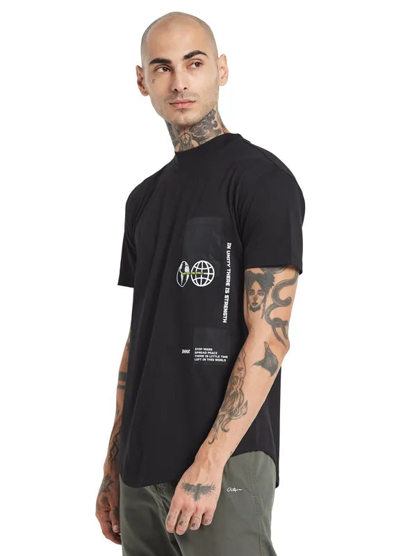 Octave Round Neck Pocket Detail Cotton T-Shirt